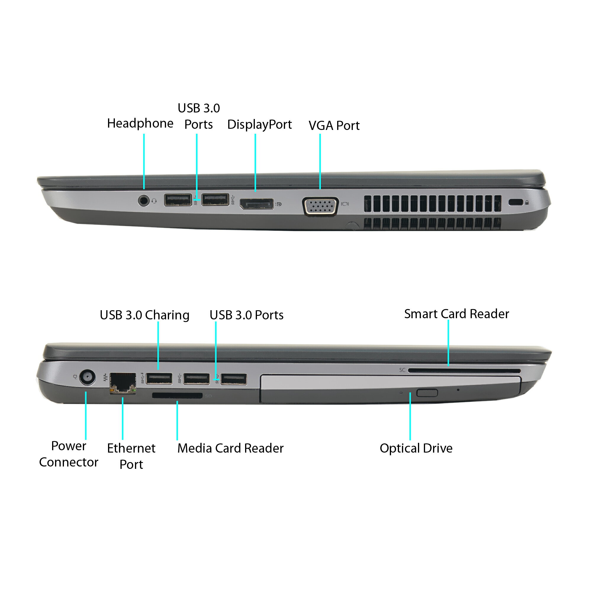HP 650 G1 Laptop Core i5-2.5GHz, 8GB RAM, 128GB SSD, DVD, 15.6", Win 10 Pro (64-bit) 2