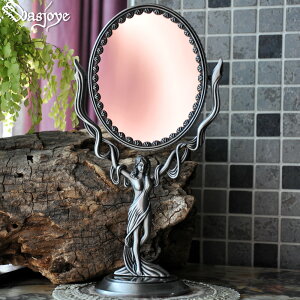 弗麗嘉歐式復古翻轉臺鏡子雙面創意可愛小臺式公主化妝鏡梳妝鏡