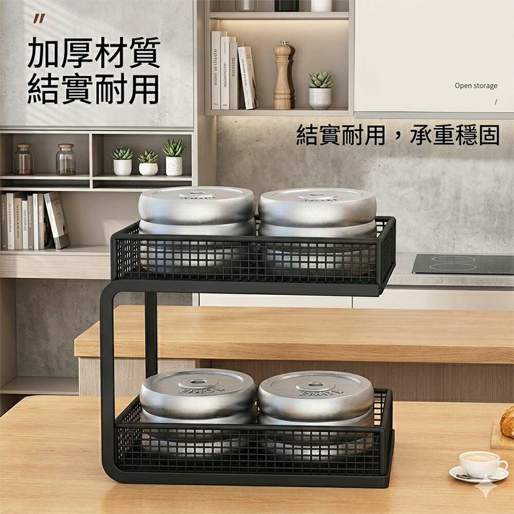 《DFhouse》韓系工業風雙層開放式收納架 6