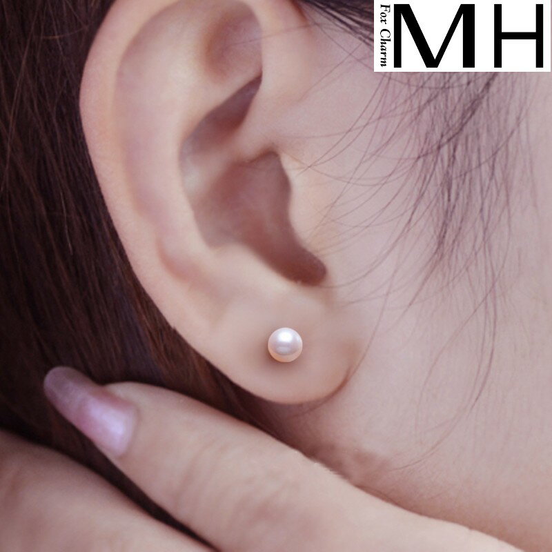 天然淡水珍珠耳釘女防過敏氣質簡約日韓國迷你S925純銀耳環銀飾品