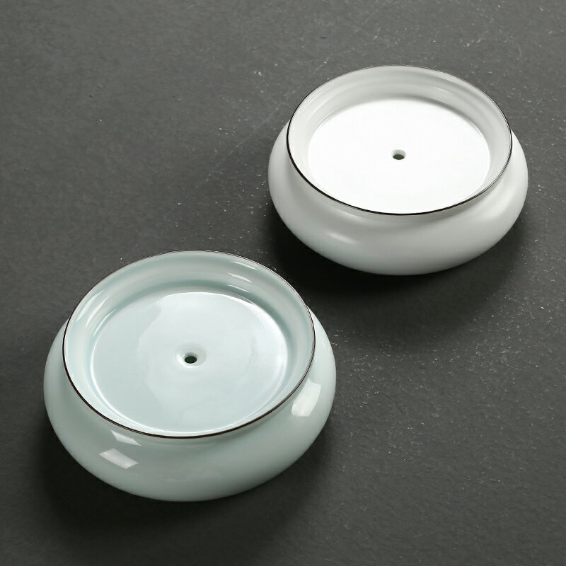 傳藝窯青瓷壺承壺托甜白釉養壺盤茶承日式功夫茶具 干泡臺儲水