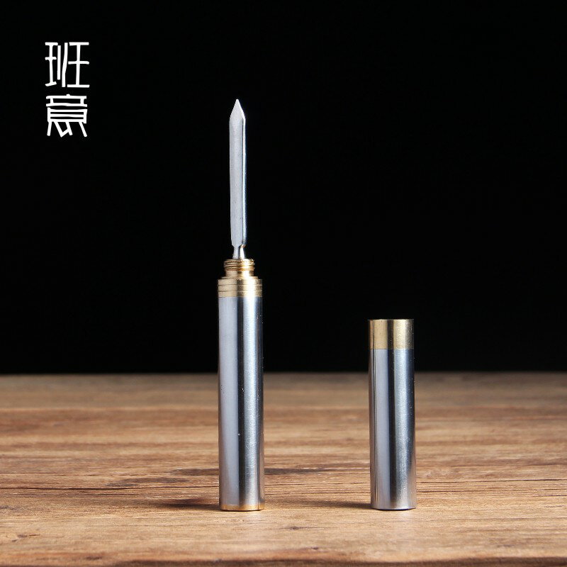 普洱茶刀茶錐不銹鋼茶刀茶配件撬茶專用工具茶餅茶磚專用刀1入