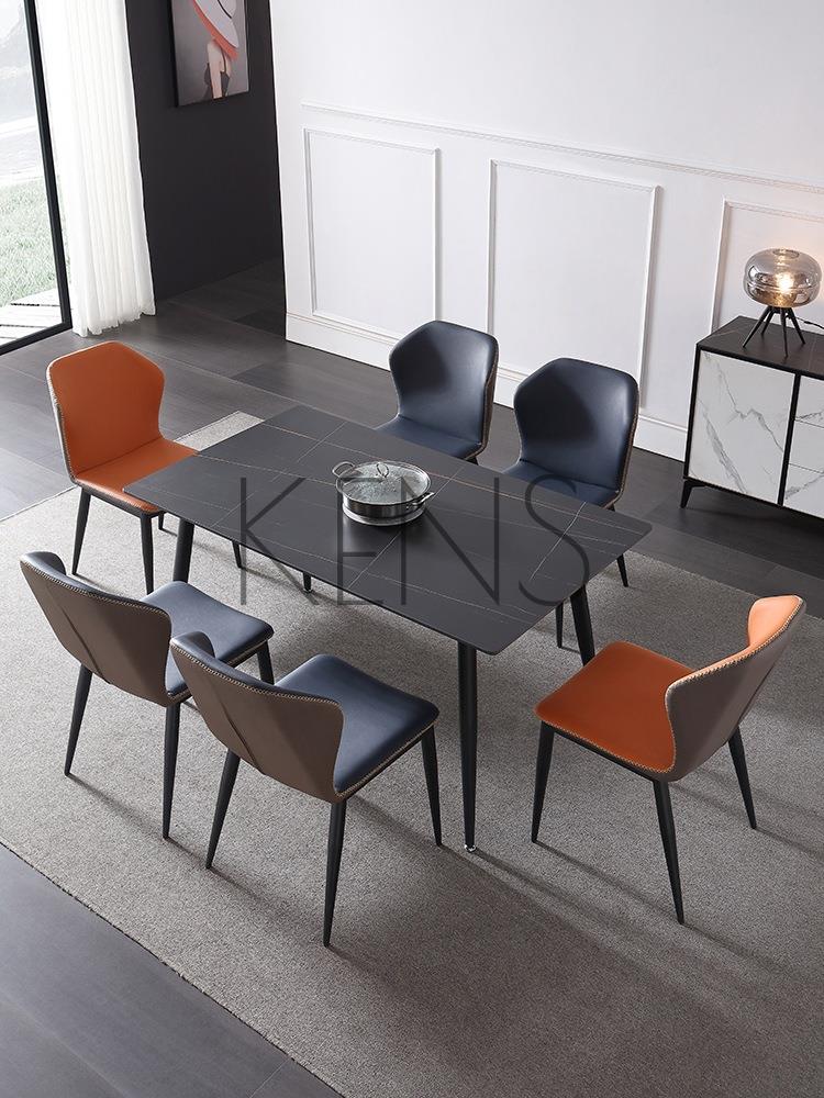 餐桌 長方形大理石飯桌家用小戶型北歐輕奢現代簡約椅組合