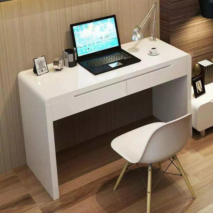 電腦桌 代簡約白色鋼琴烤漆小戶型冩字颱 用颱式 書桌辦公桌