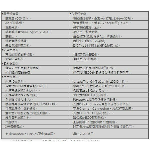 ＊出租/全省配送＊PT-MZ670A Panasonic 6500流明雷射投影機 1920x1200最高解析/悅適影音 7