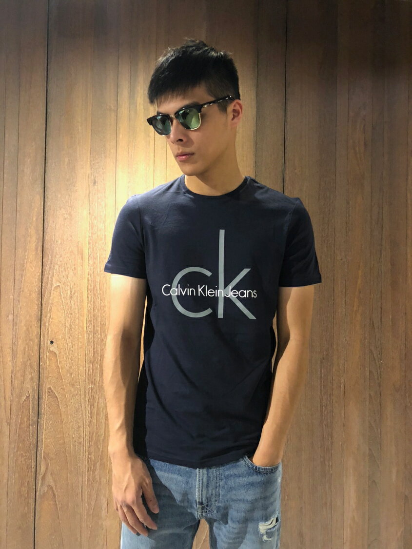 美國百分百【全新真品】Calvin Klein T恤 CK logo 短T 黑色 灰色 白色 綠色 深藍 H661