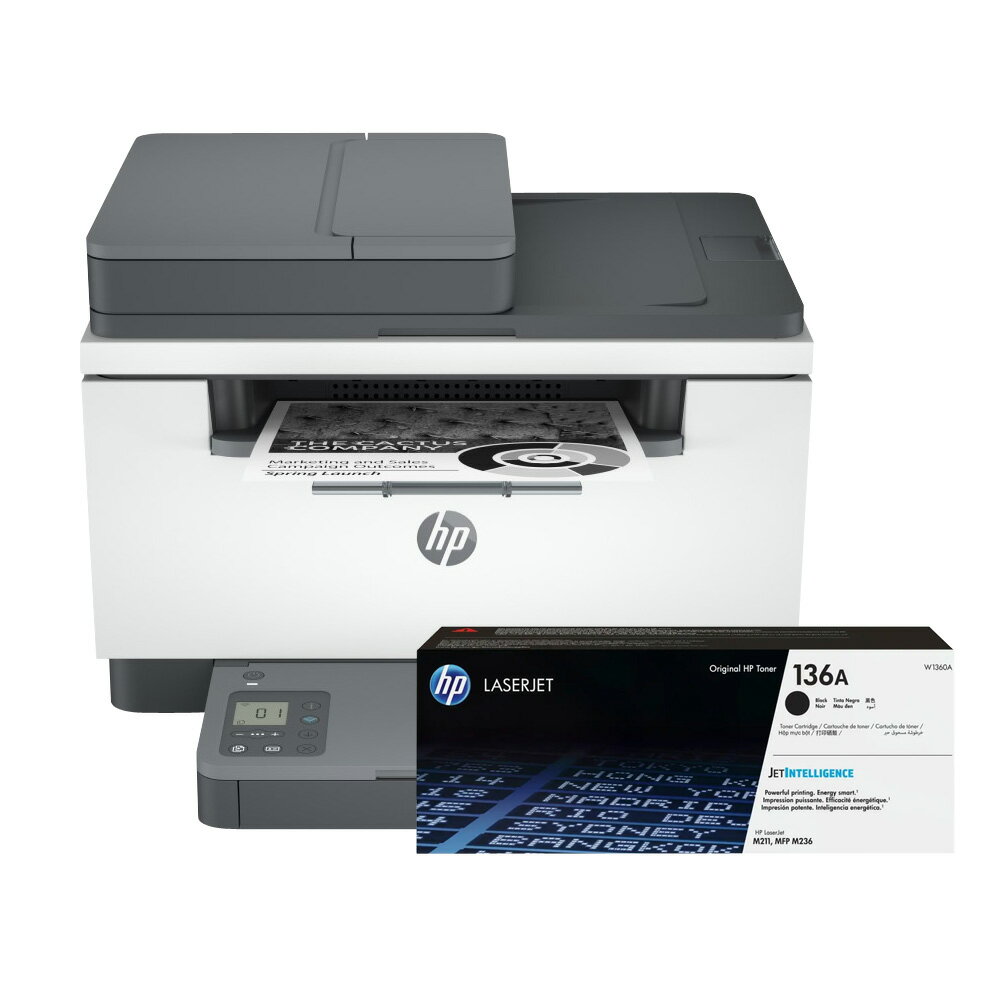 【送麥當勞餐點券】HP LJPro MFP M236sdw 無線雙面黑白雷射複合機+W1360A(150A)黑色1支 原廠碳粉匣｜領券最高折$220