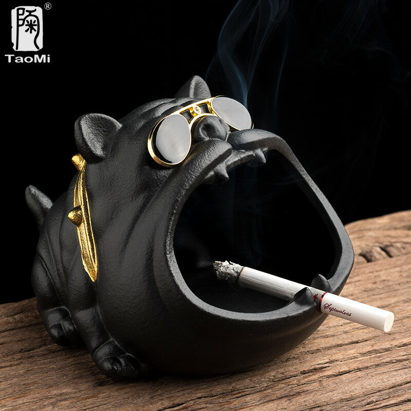 家用高級感煙灰缸 可愛創意擺件大煙缸個性潮流客廳輕奢防飛灰【不二雜貨】