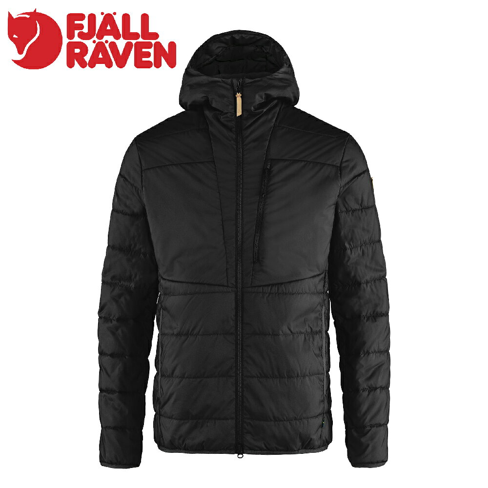 【Fjallraven 小狐狸 男 Keb 化纖連帽夾克《黑》】F82413/化纖外套/登山外套/化纖填充外套