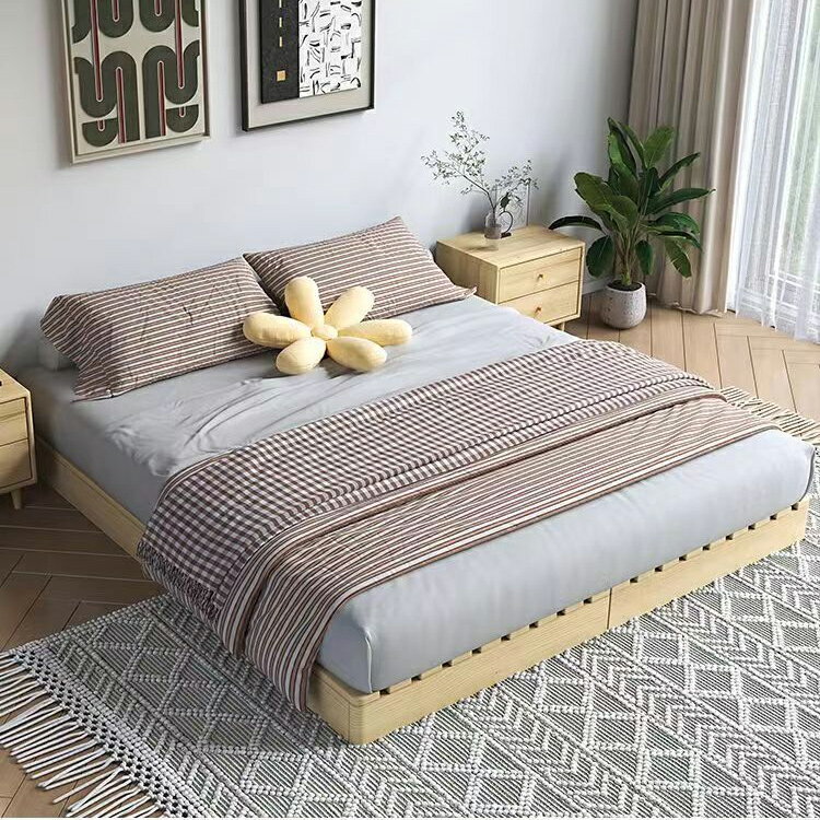 日式木排設計矮床架 【最低價 公司貨】實木日式榻榻米床架木排落地簡約地臺矮床雙人鋪板骨架主臥室防潮◆生活百貨挖寶節 1