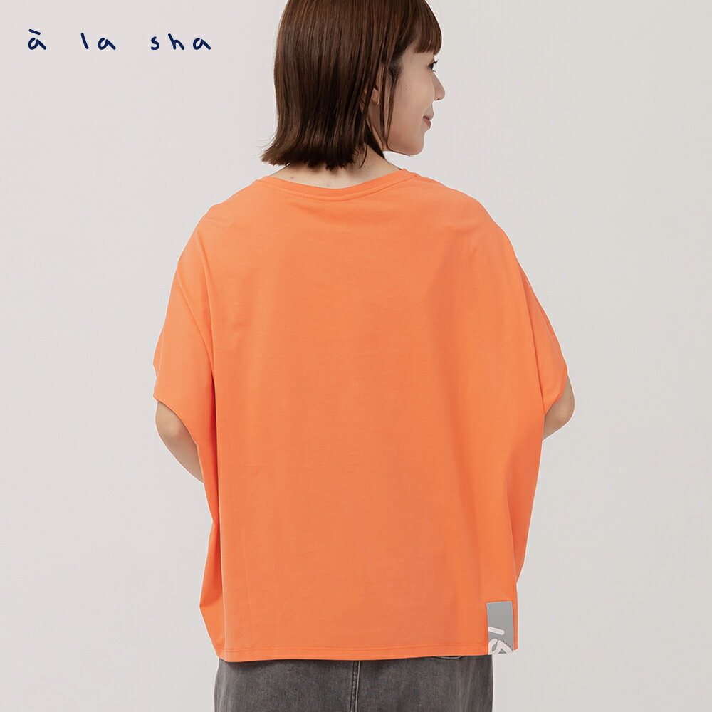 a la sha LOGO斗篷式造型T恤