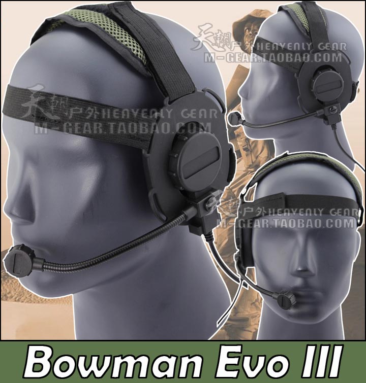 Bowman Evo III左右可調美式3代海豹特種兵單邊對講機戰術耳機黑
