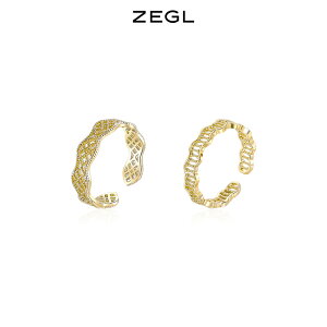 ZEGL蕾絲系列鏤空花邊戒指女小眾設計時尚個性食指環冷淡風食指戒