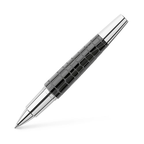 【FABER-CASTELL】輝柏 E-MOTION系列 鱷魚紋黑色筆桿 鋼珠筆 / 支 148235