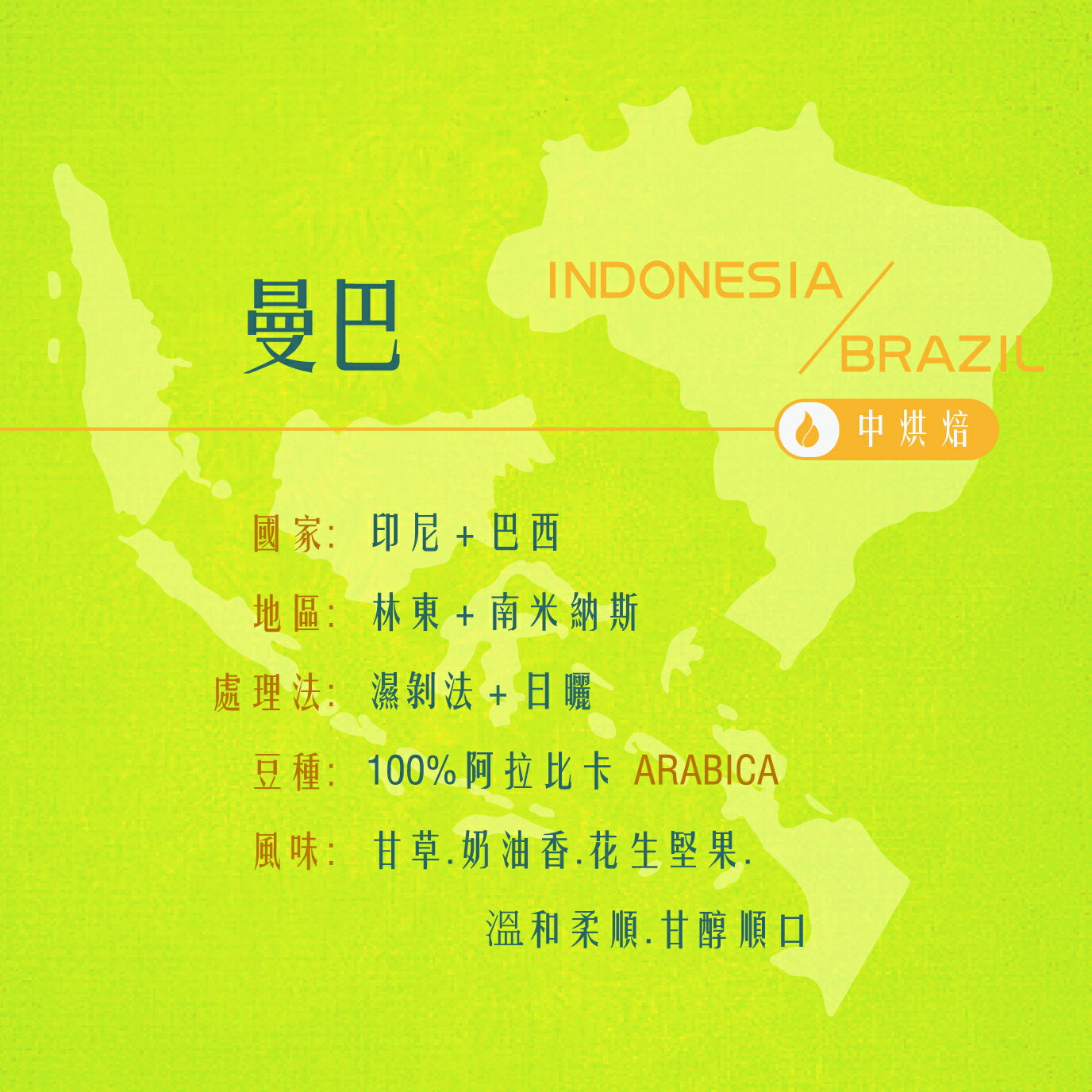 【曼巴 】中焙 精品咖啡豆 (1磅) 曼珈咖啡 1