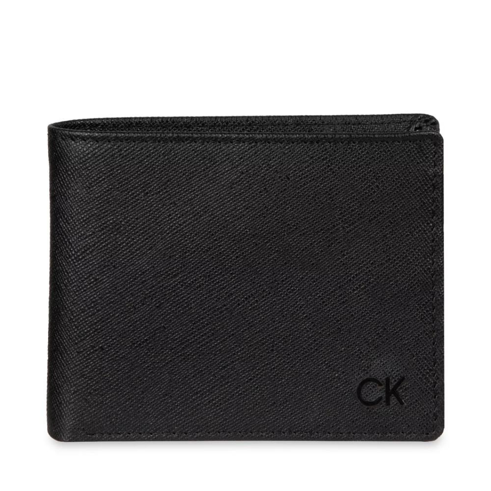 Calvin Klein 男士皮夾 十字紋真皮皮革 男夾 皮夾 短夾 錢包 C23303 黑色CK(現貨)▶指定Outlet商品5折起☆現貨【送禮首選★APP下單點數4倍送】