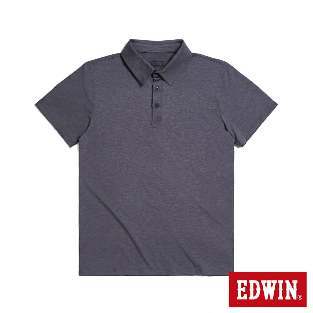 EDWIN 男款 涼爽系列 印花短袖POLO衫 (黑灰色)