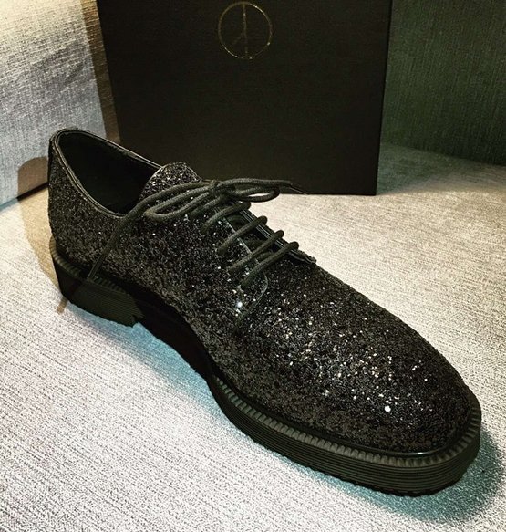 韓國 GD 金色 皮鞋 黑色皮鞋 亮片皮鞋 真皮材質 高品質 1比1訂製 SLP 高優質 聖羅蘭 皮鞋  925