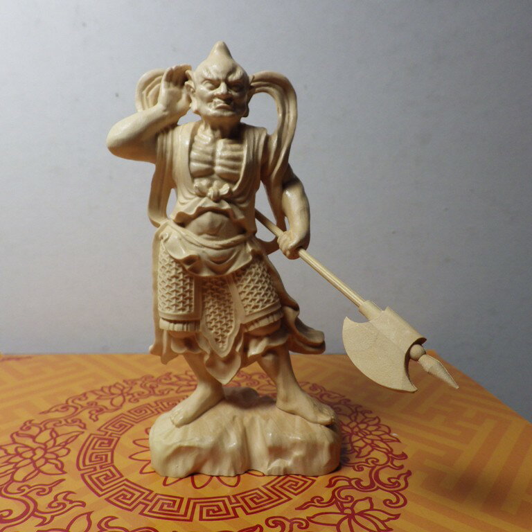 黃楊木精雕順風耳(高10公分)