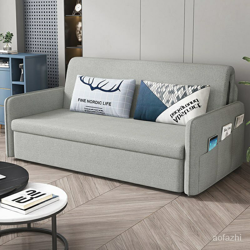沙發 沙發床 沙髮床兩用可折疊床多功能小戶型佈藝網紅客廳陽臺推拉伸縮單人床
