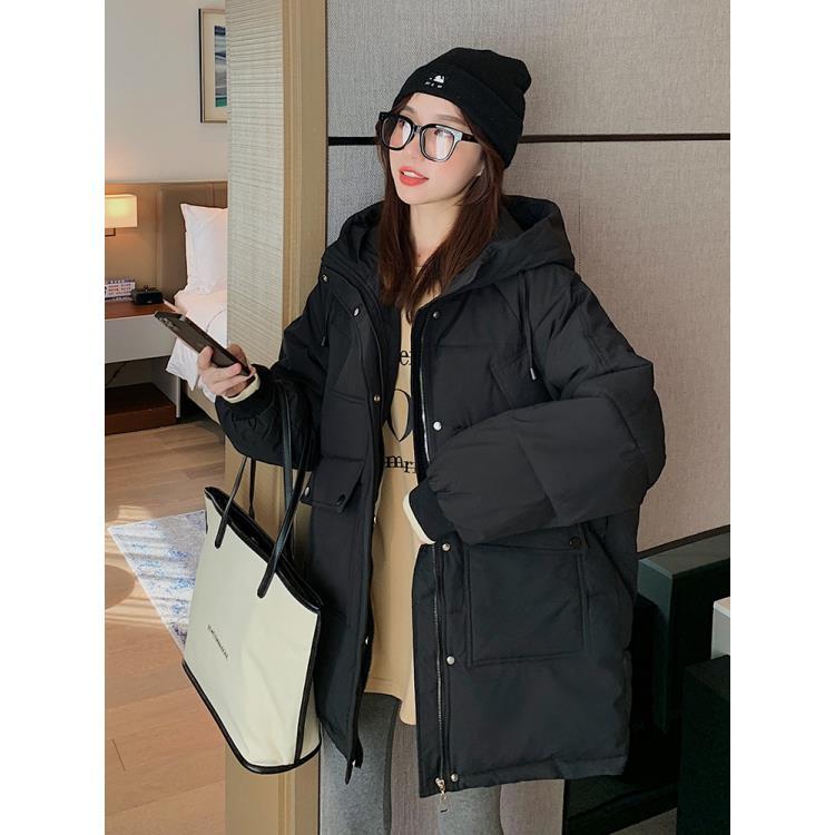 夾棉外套麵包服中長款學生羽絨棉衣女韓版寬松時尚百搭棉襖冬季新款【聚寶屋】