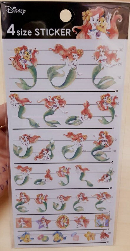 大賀屋 日本製 小美人魚 貼紙 小貼紙 隨意貼 造型貼紙 裝飾貼紙 手帳 包裝 公主 迪士尼 正版 J00016892