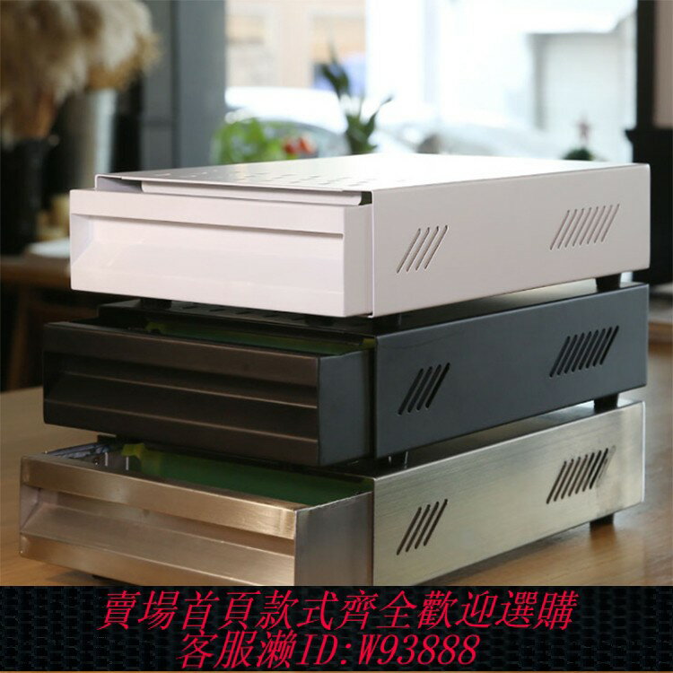 {臺灣公司貨 可打統編}商用加厚抽屜式咖啡粉渣盒不銹鋼敲渣盒吧臺加厚粉渣桶敲渣桶包郵