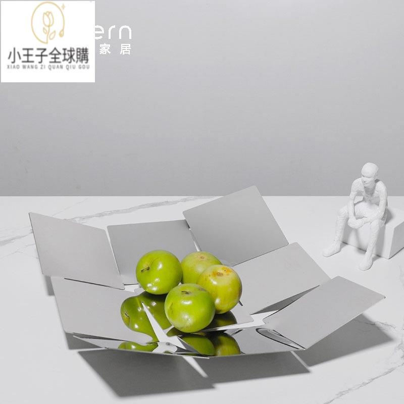 【公司現貨速發】免運 開發票 家飾 擺件 花器現代輕奢桌面不銹鋼九宮格水果盤擺件樣板房間創意藝術軟裝飾品 日式家飾