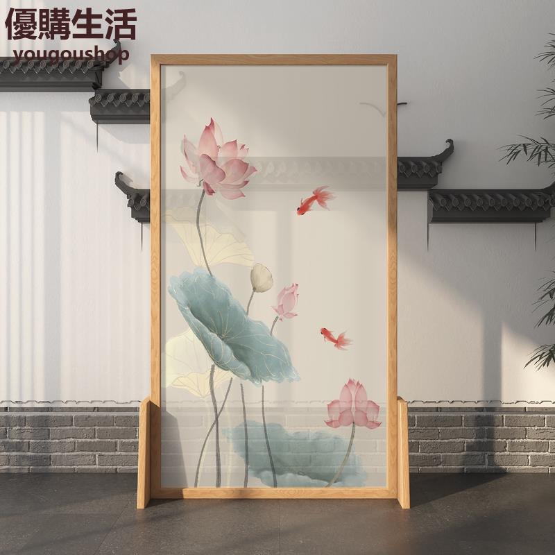 優購生活~定製新中式屏風隔斷客廳臥室遮擋家用現代簡約入戶玄關實木禪意座屏定製 屏風櫃 屏風 隔間 客廳 玄關櫃 隔板 屏風架訂製 可付費上門安裝