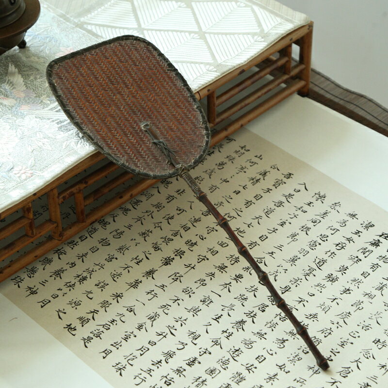 日式手工竹編涼爐扇 炭爐碳爐迷你扇子 煮茶風爐竹製茶爐扇
