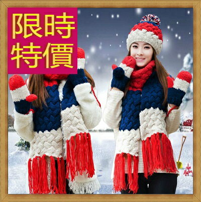 羊毛三件套含手套+圍巾+毛帽-可愛溫暖防寒組合女配件3色63n3【韓國進口】【米蘭精品】