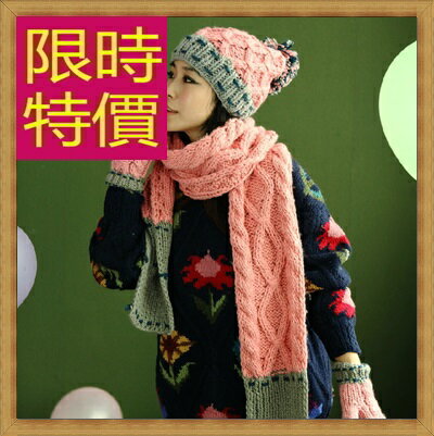 羊毛三件套含手套+圍巾+毛帽-可愛溫暖防寒組合女配件5色63n6【韓國進口】【米蘭精品】
