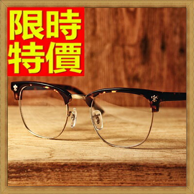 眼鏡框鏡架-時尚圓框半框式復古男配件6色64ah30【獨家進口】【米蘭精品】