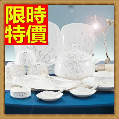 陶瓷餐具套組含碗.盤.餐具-暖秋飄絮韓式碗盤56件骨瓷禮盒組64v34【獨家進口】【米蘭精品】