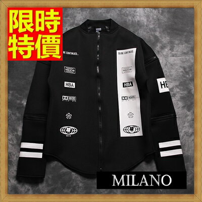 夾克外套太空棉外套-獨特可拆式衣袖休閒男立領外套65ac4【獨家進口】【米蘭精品】