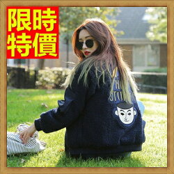 ★夾克外套羊羔毛外套-寬鬆短款棒球服女外套65ad42【獨家進口】【米蘭精品】
