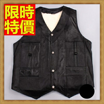 皮背心皮馬甲-真綿羊皮商務紳士單排扣男外套65t3【獨家進口】【米蘭精品】