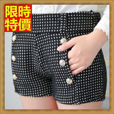 短褲西裝褲-微十字可愛鑲填圓鈕扣女褲子3色66ai43【獨家進口】【米蘭精品】