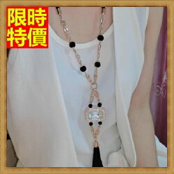 ★水晶項鍊+吊墜女飾品-長款時尚百搭毛衣鏈女鎖骨鏈墜子66h10【獨家進口】【米蘭精品】