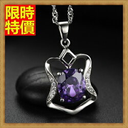 ★水晶項鍊+吊墜女飾品-精選深海星純銀精緻女鎖骨鏈墜子2色66h30【獨家進口】【米蘭精品】