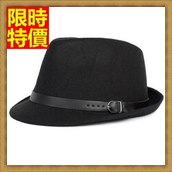 ★爵士帽小禮帽-毛呢時尚皮帶扣環春秋男帽子2色67e28【獨家進口】【米蘭精品】
