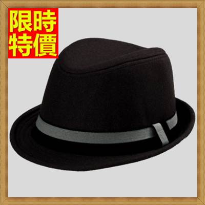 爵士帽小禮帽-羊毛呢時尚捲邊設計紳士風格男帽子4色67e34【獨家進口】【米蘭精品】