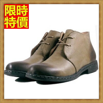 真皮馬丁靴男中筒靴子-復古英倫做舊瘋馬牛皮男鞋子3色67q8【獨家進口】【米蘭精品】