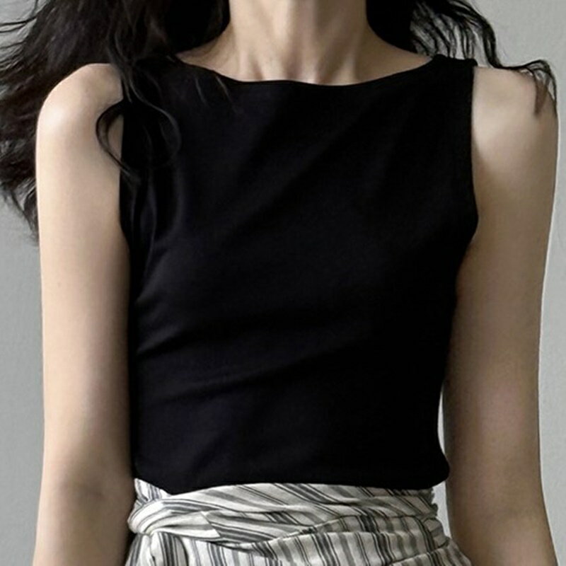 【米蘭精品】現貨+預購 無袖背心短版上衣削肩背心美式休閒女裝-坦克背心女上衣74ma83