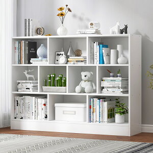 簡約現代家用加高落地書柜簡易置物架客廳書本雜物收納柜臥室書架