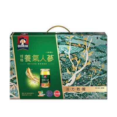桂格 無糖養氣人蔘禮盒 (60ml/12瓶/禮盒)【杏一】