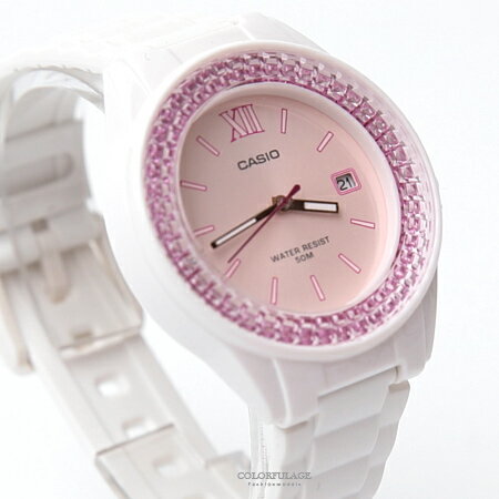 CASIO卡西歐甜美水鑽手錶【NEC2】柒彩年代