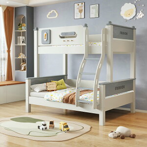 實木白色簡約兩層床上下鋪子母床小戶型兒童房上下床雙層高低床