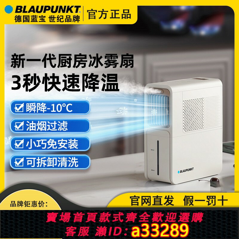 【臺灣公司 可開發票】德國藍寶廚房冰霧扇專用電風扇空調扇冷風機家用防油煙製冷小風扇