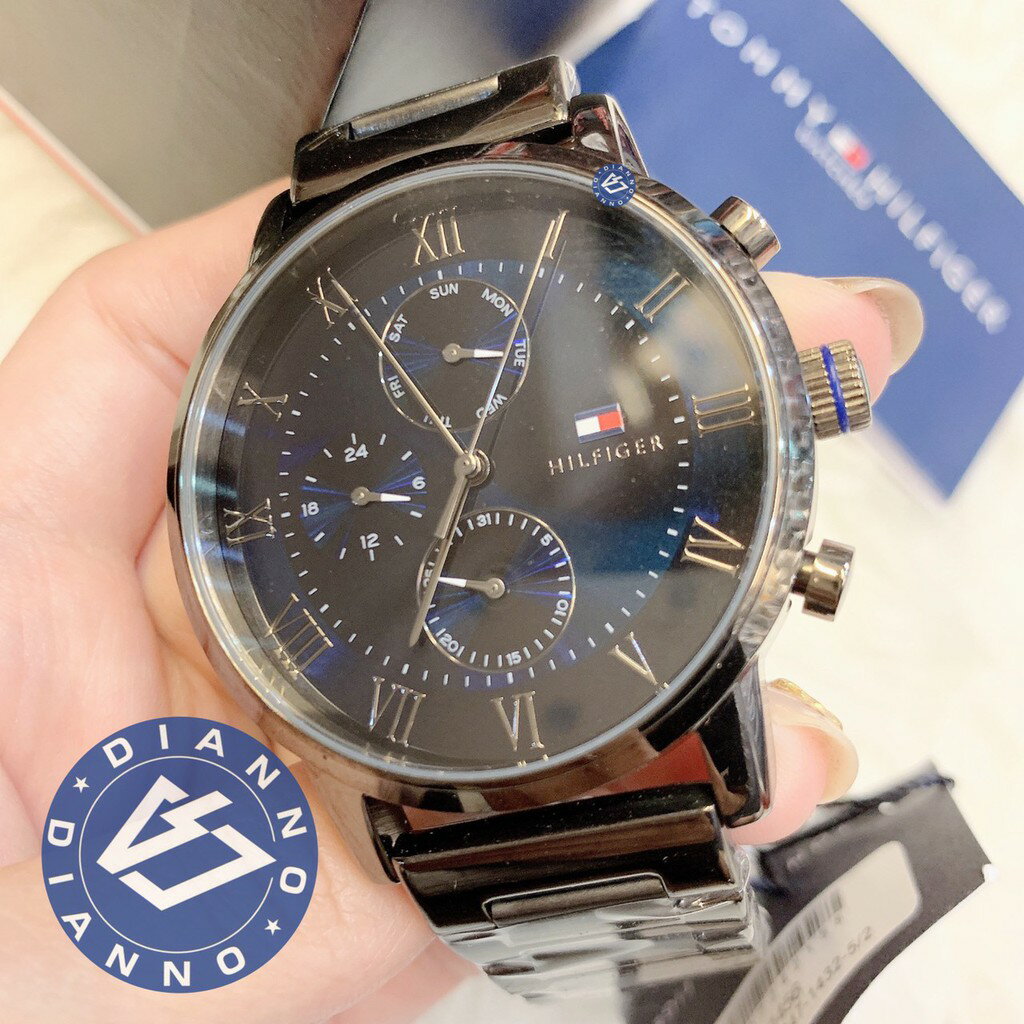 帝安諾-實體店面 Tommy Hilfiger 經典 石英 不鏽鋼 手錶 湛藍 黑色 簡約 時尚 耐看 實拍照 2